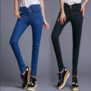 Autumn creative high waist small jeans ladies jeans autumn wear