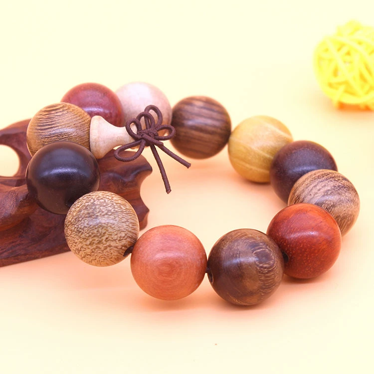 Organic bead bracelet, rosary with round beads, wholesale