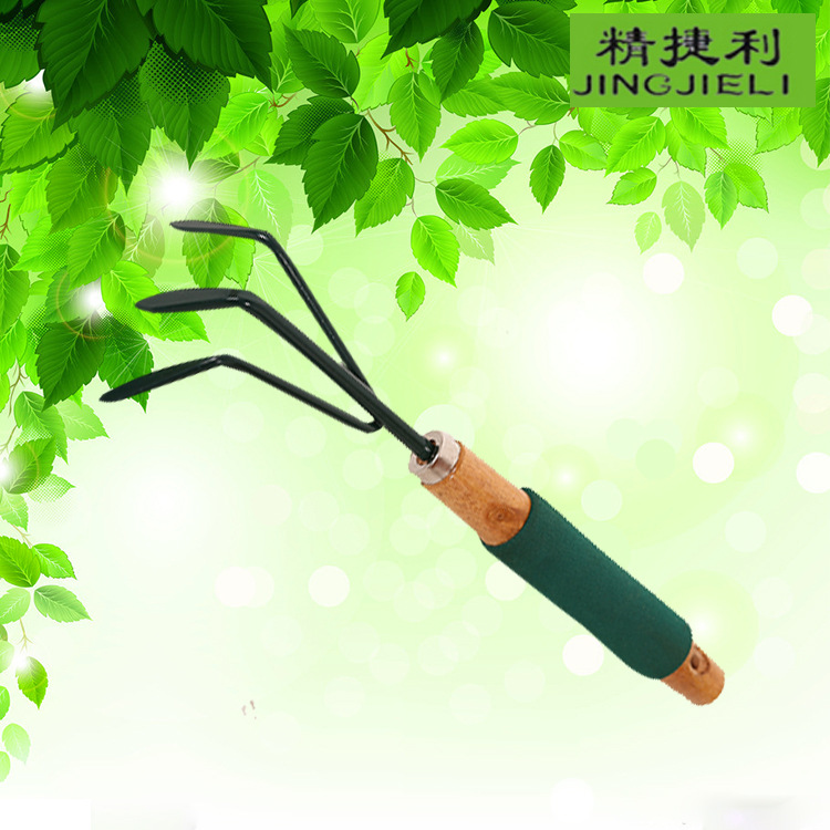 精捷利盆栽花具园艺工具  迷你小铁耙  园林植物盆栽种花