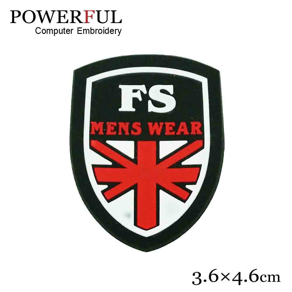盾形米字旗 MENS WEAR 男士服装辅料 PVC软胶商标章 可按需求订制