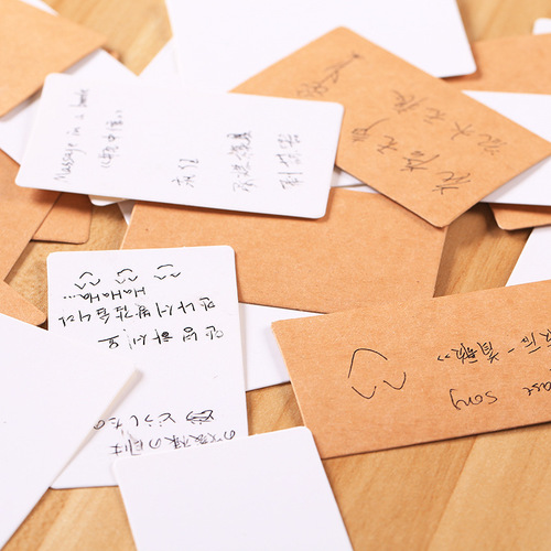 Creative solid color note, nostalgic retro kraft paper word card, message card, diy graffiti card, factory direct sale