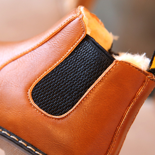 Retro Kids Shoes Autumn Winter Martin Boots Fashion Children Cotton Shoes Black Trendy Shoes British Style Baby Shoes One Piece Dropshipping