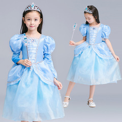 New 2023 Princess Dress for Girls, Cinderella Style, Halloween Performance Costume, Kids Clothing, One-Time Shipping