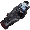 Men touch screen gloves autumn and winter imitation leather water wash PU cashmere warm lady couple driving ride ride
