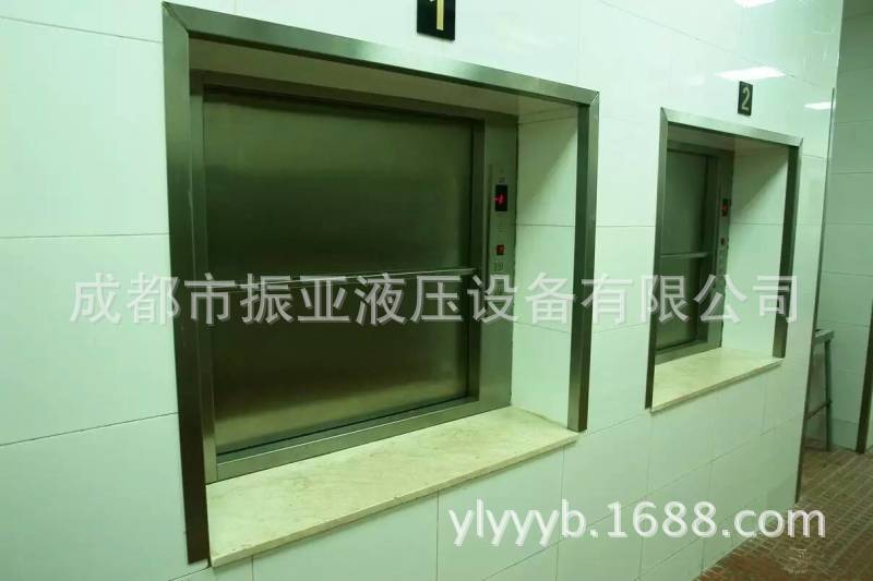 厂家定做液压全电动宾馆传菜电梯，酒店食堂不锈钢轿厢双层传菜机