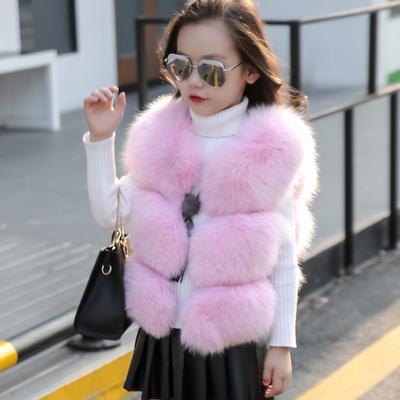 children girl baby Fur vest girl New winter 2021 have cash less than that is registered in the accounts Korean Edition vest coat jacket thickening