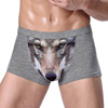 3D personalized printed men's underwear mid -waist young wolf head eagle head Modal's male flats corner trousers