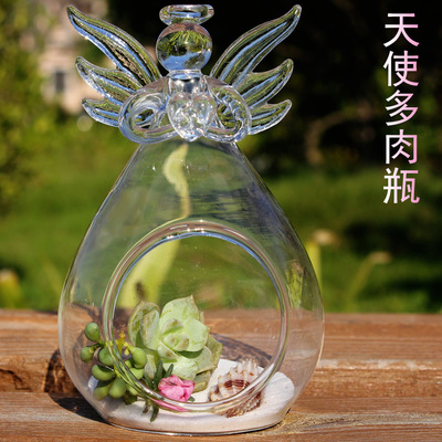 Angel vase crystal Clear glass vase flower arrangement Containers Hydroponics Container Home Decor
