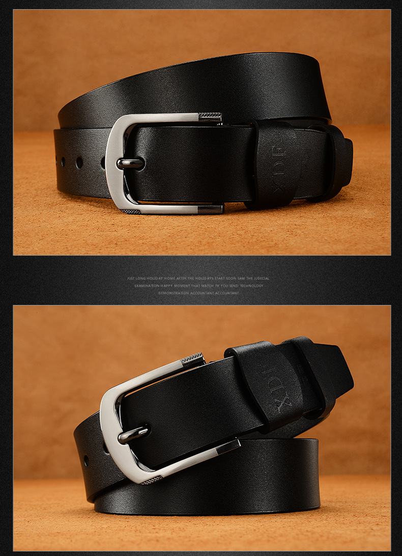 2024 Hot Selling European and American New Men's Needle Button Belt Fashion and Casual Versatile Retro Cowhide Jeans Belt Men's Pants Belt_voghion.com