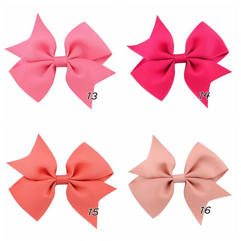 أزياء بلون مضلع الشريط على شكل V Bowknot كليب اكسسوارات شعر الأطفال display picture 4