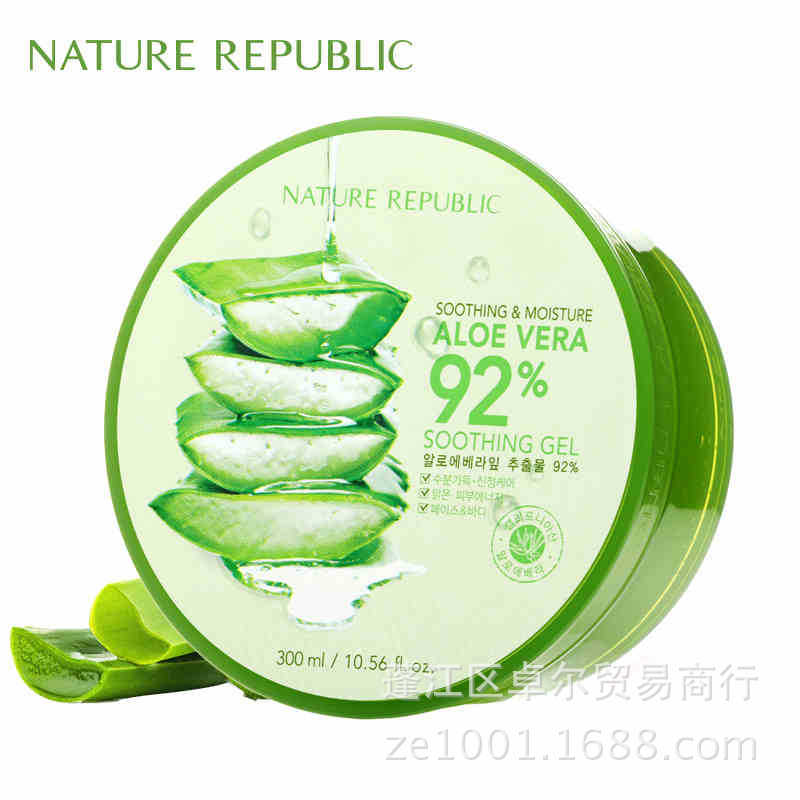 韓國正品NATURE REPUBL自然蘆薈膠92%補水曬後修復300ml