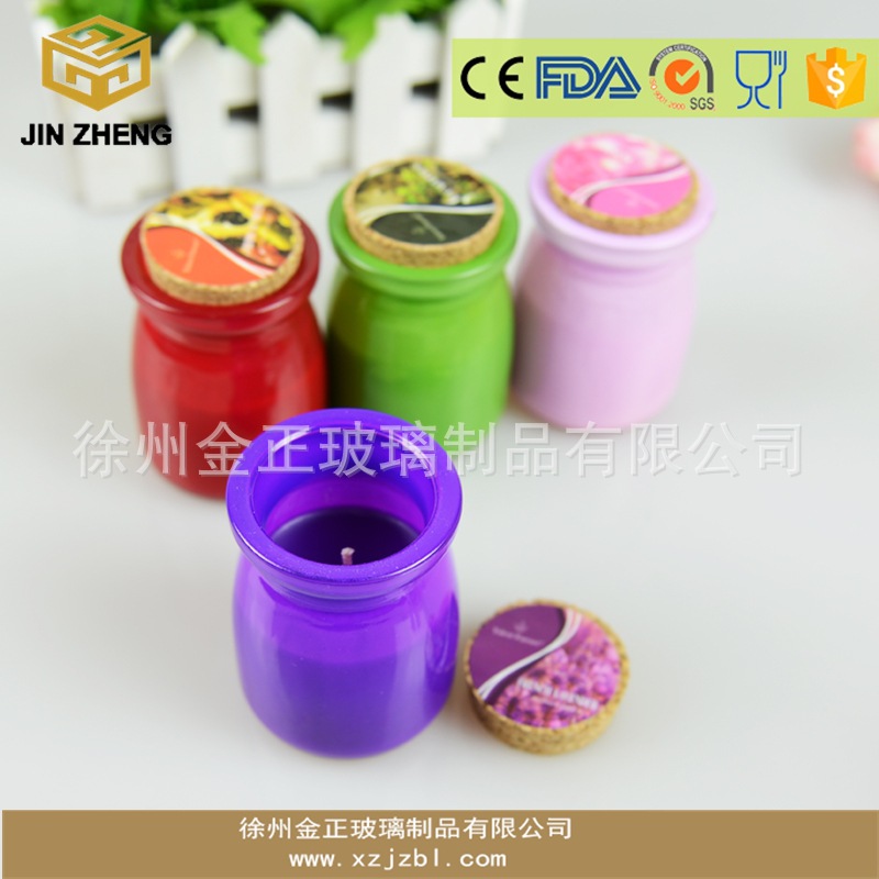 现货批发 200ml喷色玻璃瓶 小号罐蜡瓶 蜡烛罐