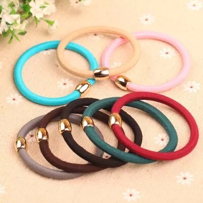 韩版发饰头饰 韩国小饰品 普通带金珠兔耳朵黑色加粗发圈发绳皮筋