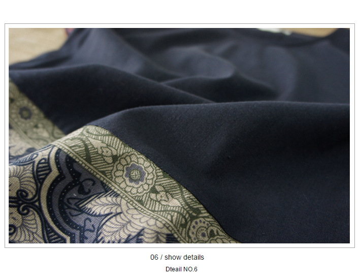 藏藍色民族風短袖 細節 6