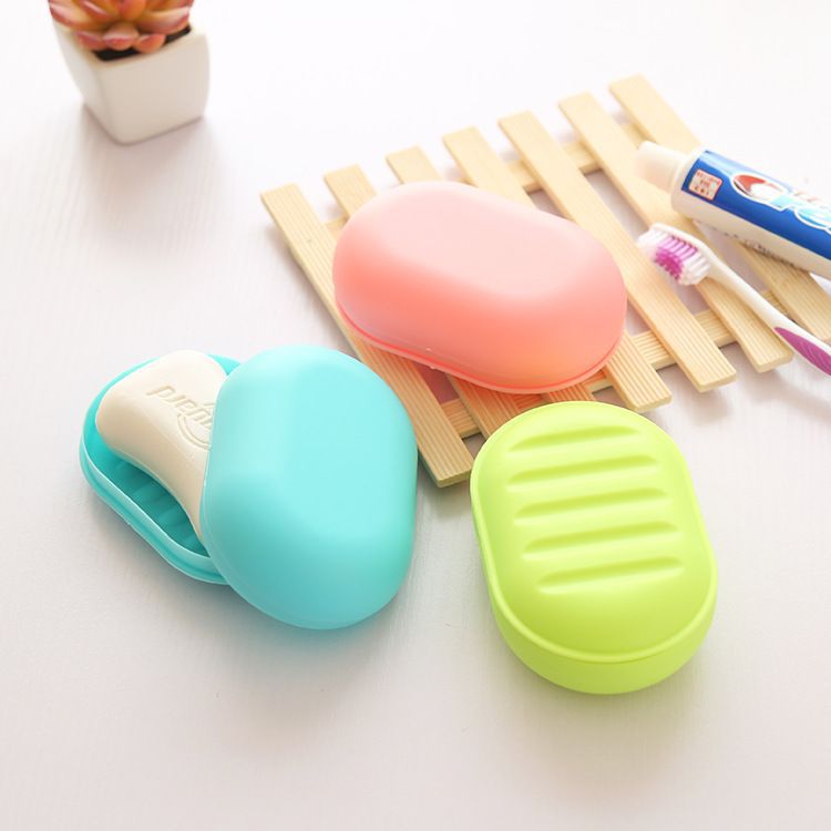 originality travel manual Dish seal up With cover Soap box pinkycolor soap box