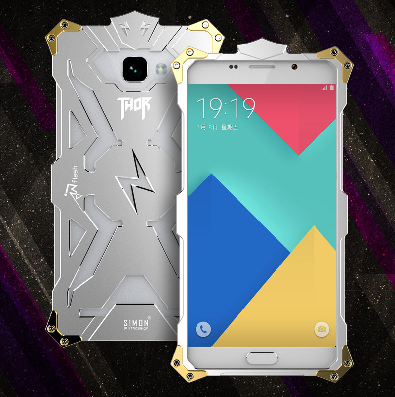 SIMON THOR Aviation Aluminum Alloy Shockproof Armor Metal Case Cover for Samsung Galaxy A9 A9000
