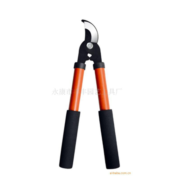 批发供应弯头高枝篱笆剪 电泳45#钢树枝剪刀园林工具定制