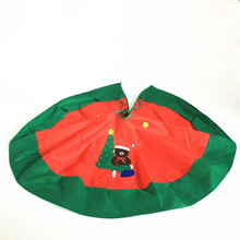 RQAb201圣诞树裙 绿色荷叶边单层绣花树裙 小熊抱树圣诞树裙