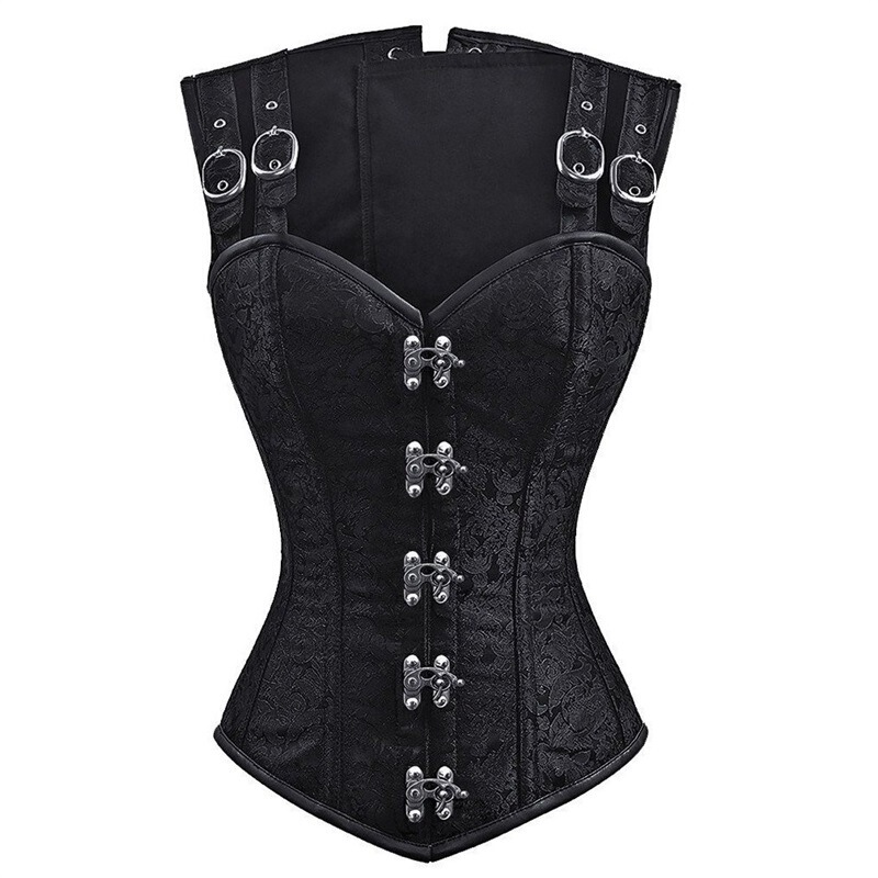 New Style Shaper Palace European and American Gothic Punk Steel Bone Double Buckle Shoulder Strap Sleeveless Shaping Bone Dress Corset
