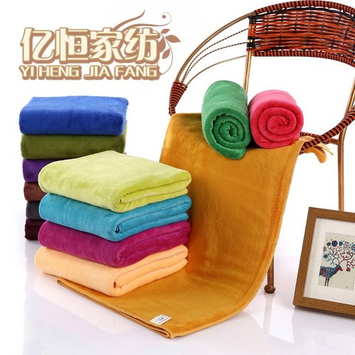 400g\flat super soft microfiber bath towel 70*140 absorbent bath towel car wiping beauty dry hair towel