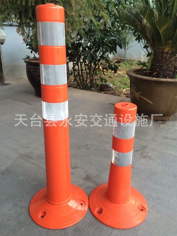 高弹性纯PU弹立柱 诱导反光道口柔性柱 45cm分道标路桩路障