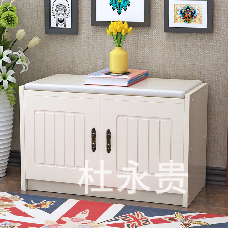 现货新款热销欧式风格实木收纳换鞋凳 床头凳储物凳鞋柜一件代发
