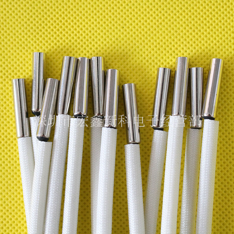 防水型 6*25圆柱体 带纤维套管 线长50CM带2.54端子 温度传感器