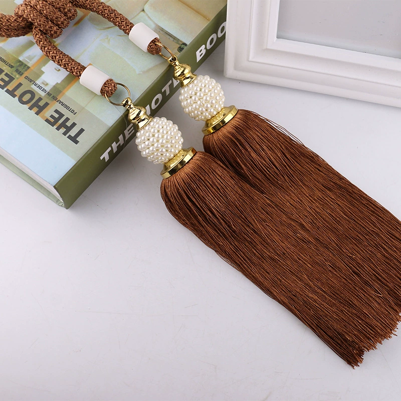 Фабрика прямой двойной жемчуг висит мяч занавес аксессуары вискоза кисточкой Висячие уха занавес голова декоративные украшения окна оптом