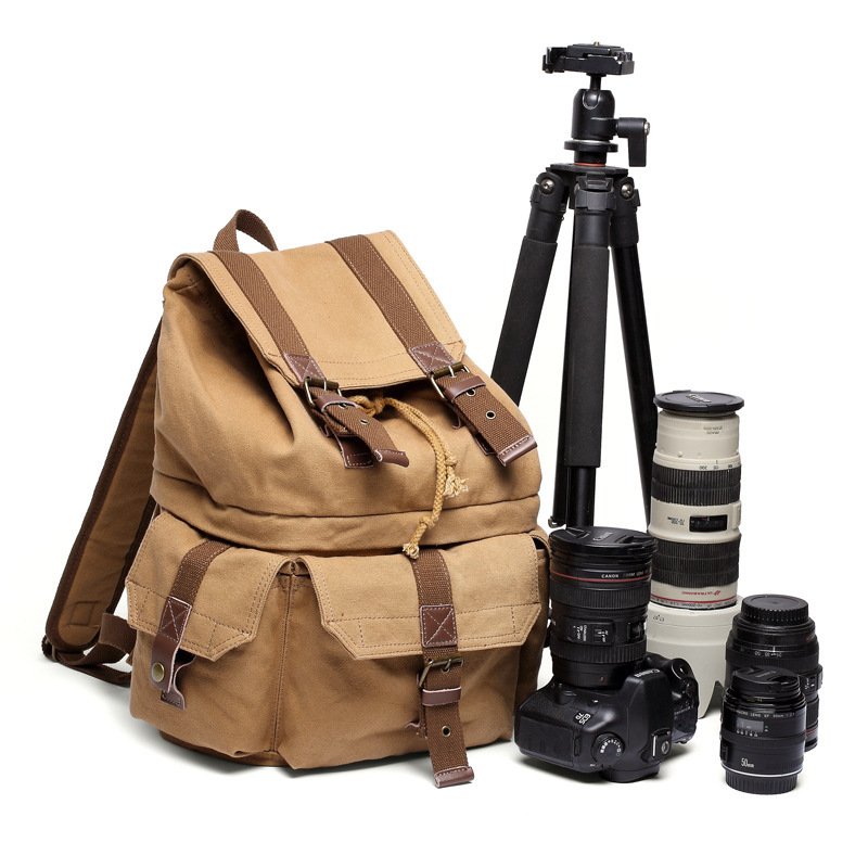 Of SLRCamera Photography Canvas Bag Outdoor Travel Backpack Casual Shoulder Digital Bag