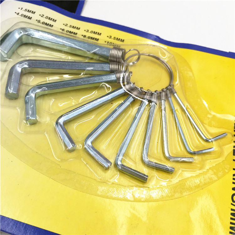 Herramienta hexagonal interior 6-ángulo llave destornillador herramienta de reparación L-tipo hexagonal galvanizado herramienta de hardware al por mayor