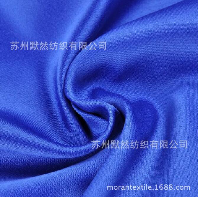 50D*75D+40D亚光无捻弹力色丁 晚礼服连衣裙面料 仿真丝色丁印花