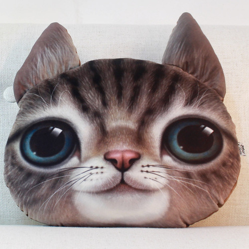 Catfan Original Cute Simulation Cat Pillow 3D Plush Sofa Cushion Plush Toy Gift for Girls Birthday