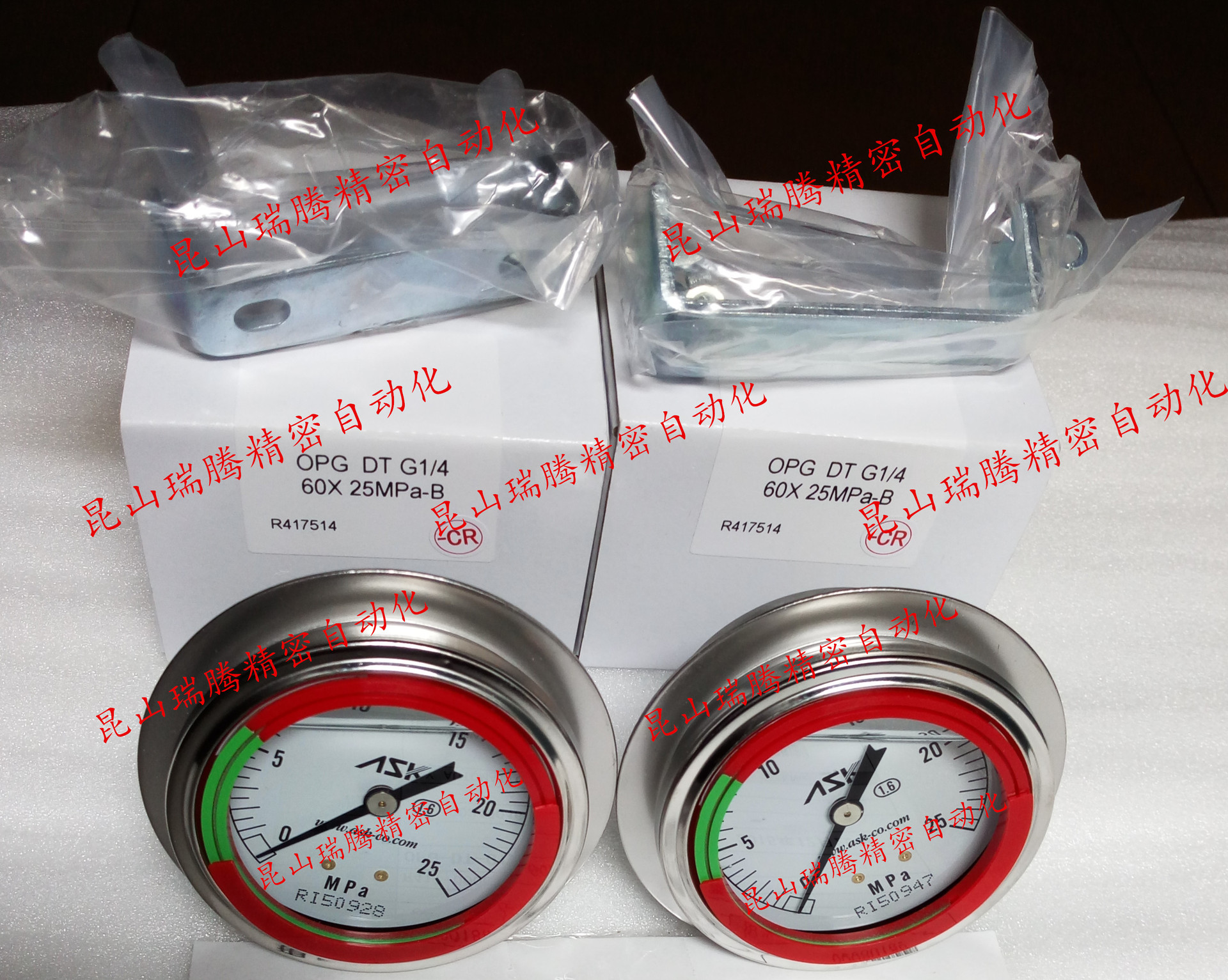 ASK压力表 OPG-DT-G1/4-60x6MPa-B-CR 带彩色环