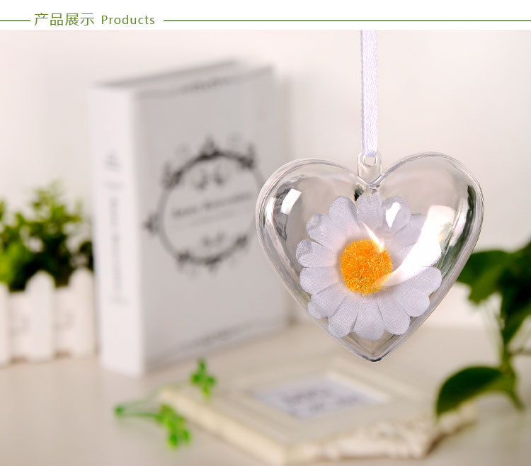 A large quantity of heart-shaped transparent Christmas balls, PS plastic balls, scene decoration, macaron plastic balls, high-quality plastic balls in stock detail image 7