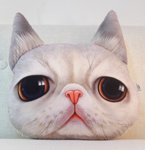Catfan Original Cute Simulation Cat Pillow 3D Plush Sofa Cushion Plush Toy Gift for Girls Birthday