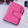 Retro matte short wallet with zipper, Korean style