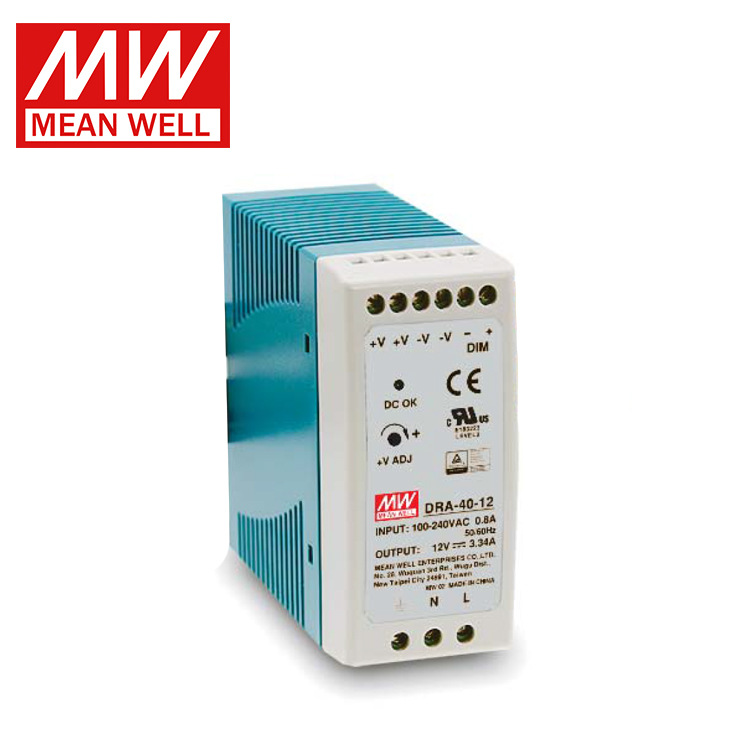 明纬开关电源单组输出导轨型工业电源 DRA-60-24