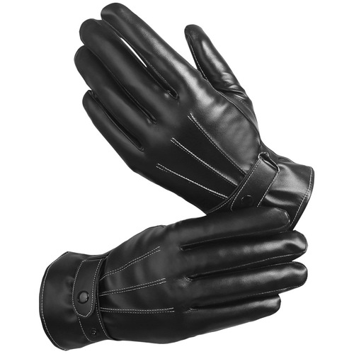 Warm and velvet autumn touch screen windproof motorcycle driving and riding outdoor Korean version three-line winter leather gloves