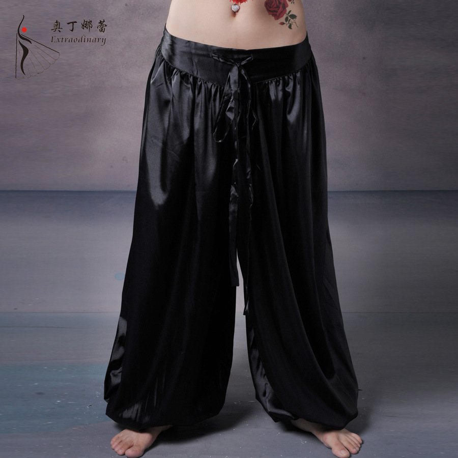 Odinale Women's and Men's Belly Dance Clothing Pants Plus Size Ats Dance Pants Tribal Style Lantern Pants with Large Skirt