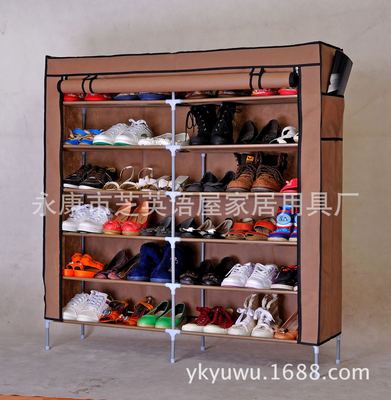 Double row Shoe cabinet multi-function ultra-large capacity combination multi-storey Assemble Steel pipe Non-woven fabric Storage simple and easy shoe rack