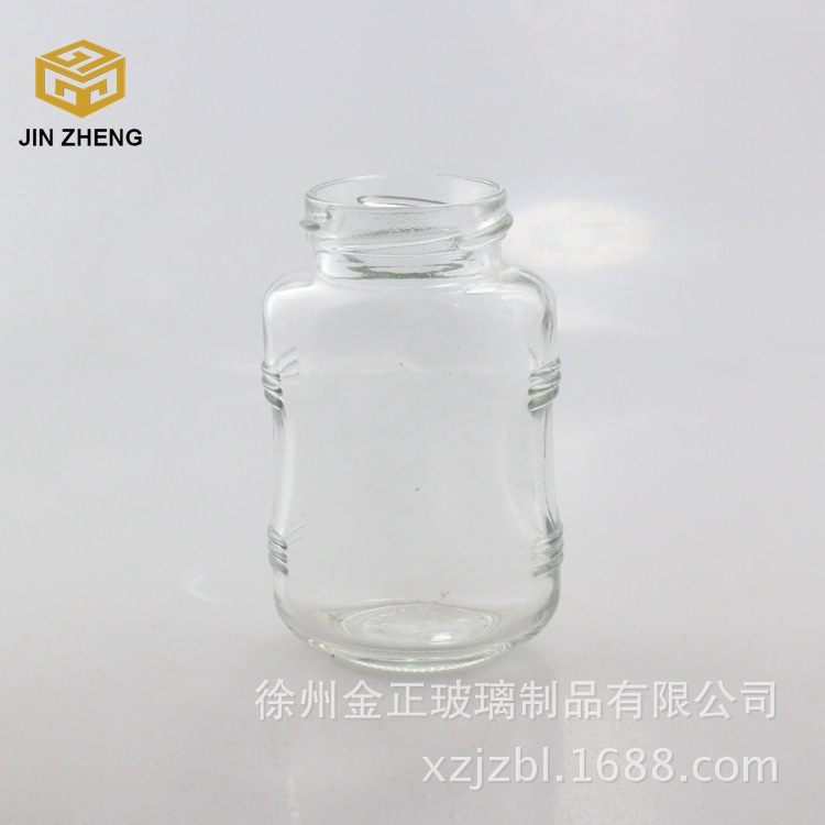 人性设计手握瓶200ml玻璃密封罐 蜂蜜无铅储物罐凹凸防滑瓶身