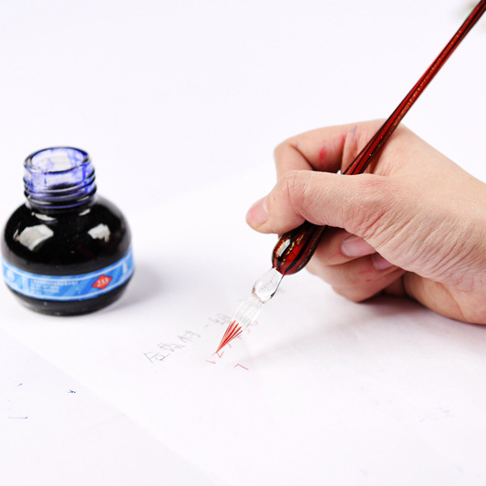 Directo de fábrica de vidrio firma pluma hilo pluma de vidrio pluma de inmersión pluma de vidrio regalo creativo regalo de empresa
