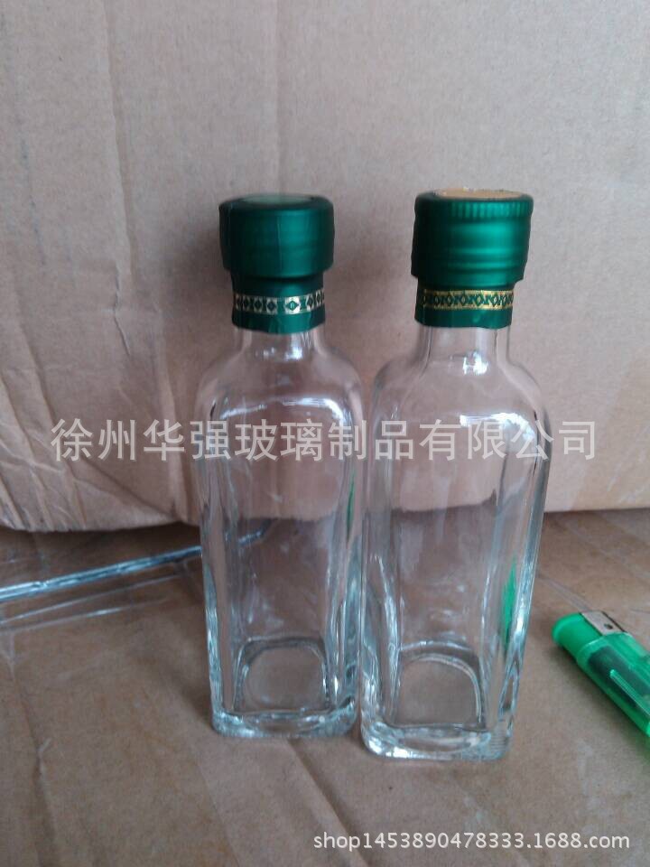 透明100ml方形橄榄油瓶 山茶油瓶 500ml 菜籽亚麻籽油瓶 玻璃酵
