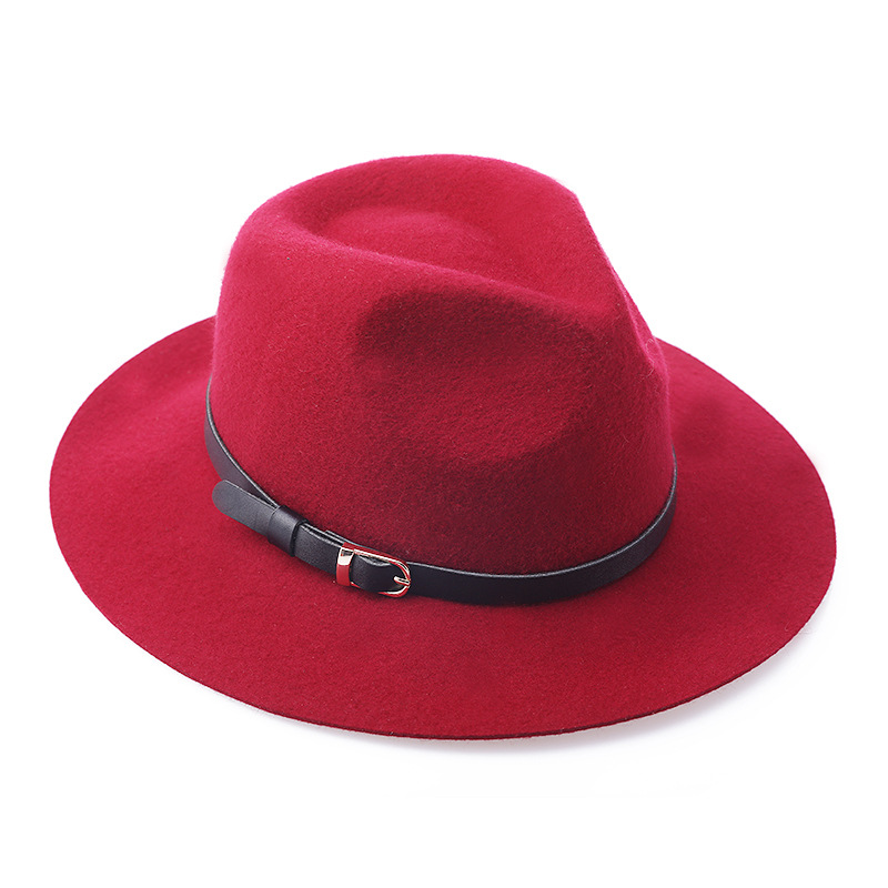 Sombrero de mujer 2020 nuevo europeo y americano Otoño e Invierno sombrero de lana sombrero de jazz británico sombrero de fieltro fábrica al por mayor