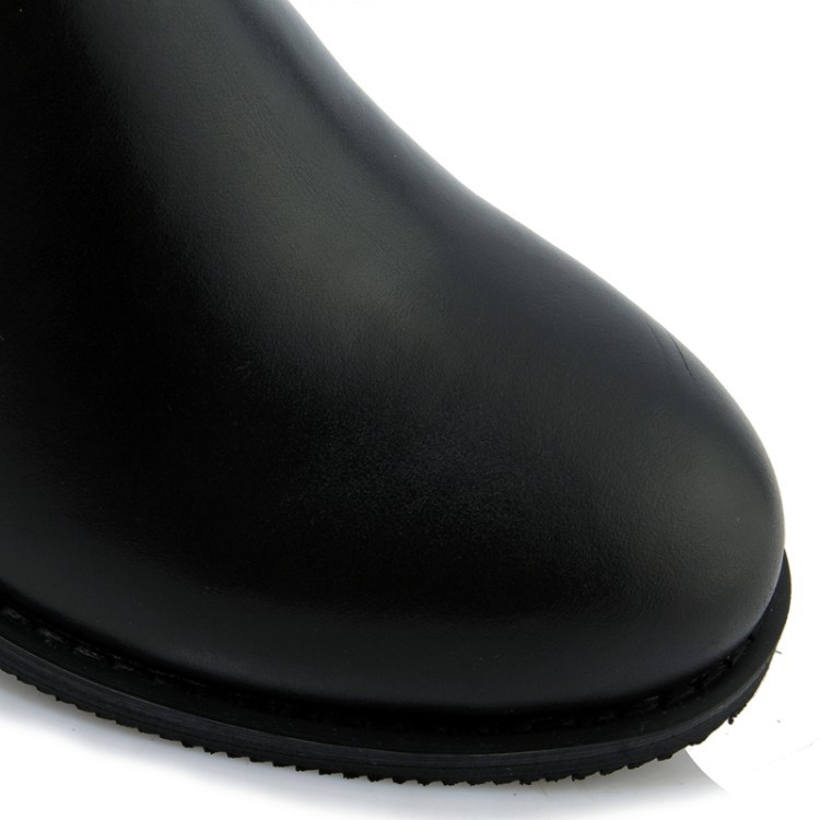 2016秋冬季新款民族風刺繡花邊皮帶扣騎士靴高筒靴子真皮女靴