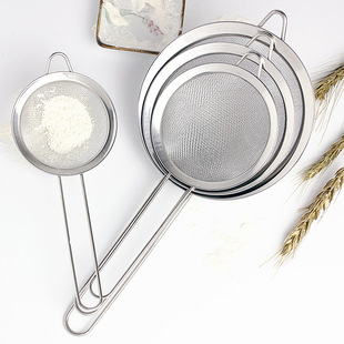 Stainless steel hand-holding flour sieve shafts 8-26cm ear net sieve oil grid oil fish nest filter soymilk medicine residue