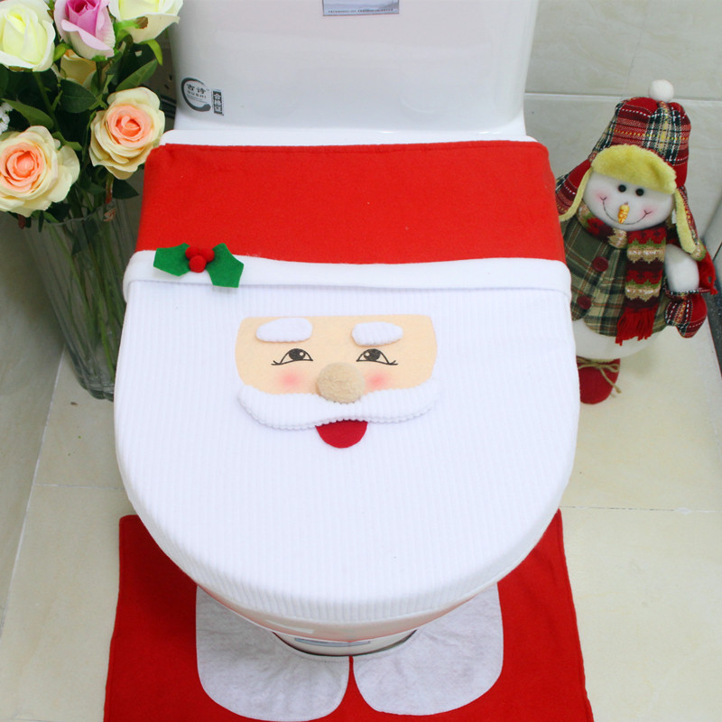 Fashion Cloth Christmas utenciles Elderly toilet cover sets