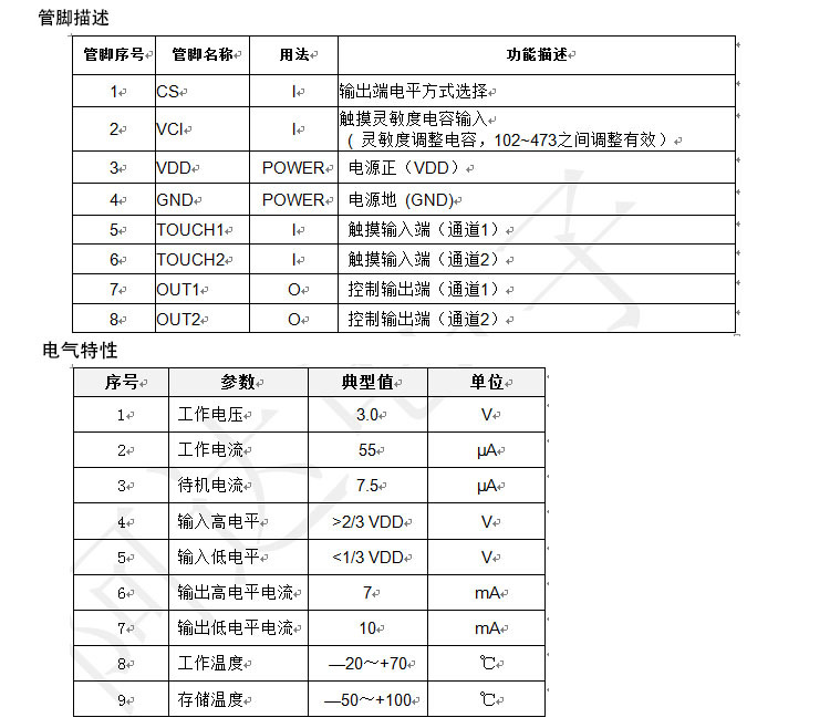 ADA02单通道两通道触摸ic芯片 墙壁开关方案电容式触摸ic