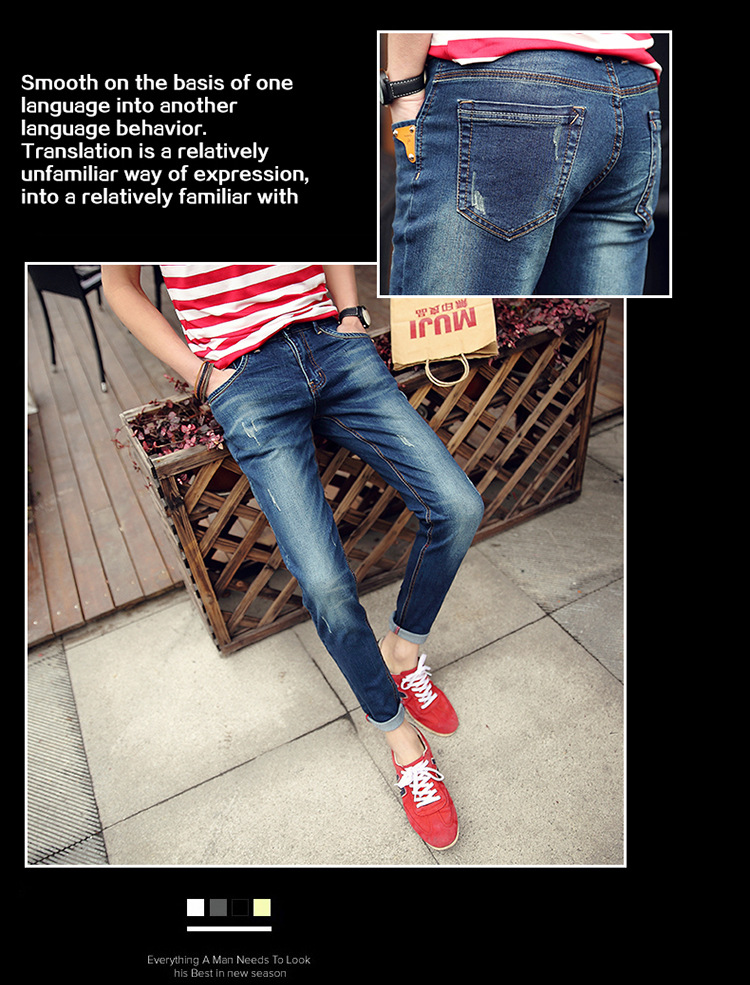 Jeans pour adolescent pieds Slim pour été - Ref 1468359 Image 14
