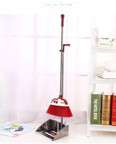 Factory direct supply of stainless steel department store broom wholesale broom dustpan broom set household combination set sweeping the floor